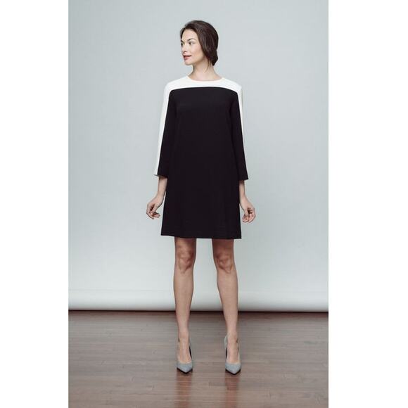 Of Mercer Long Sleeve Crew Neck Contrast Dress - /Black Multi - 10 - Picture 1 of 8